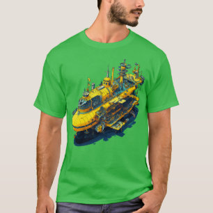 Camiseta estilo psicodélico submarino amarillo