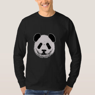 Camiseta Estilo realista de cabeza de oso panda dibujada a