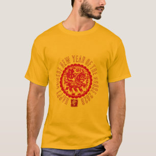 Camiseta estilo recorte de papel de Caballo Rojo