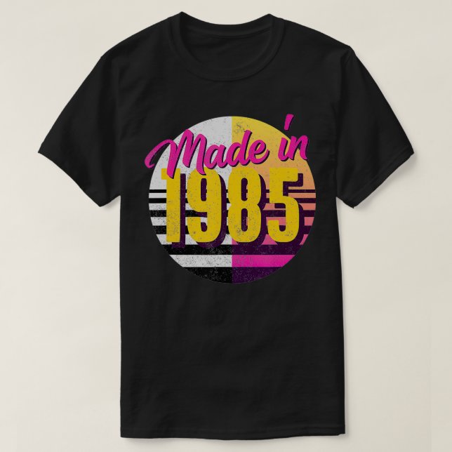 Camiseta Estilo Retro 80 de cumpleaños 1985 (Diseño del anverso)