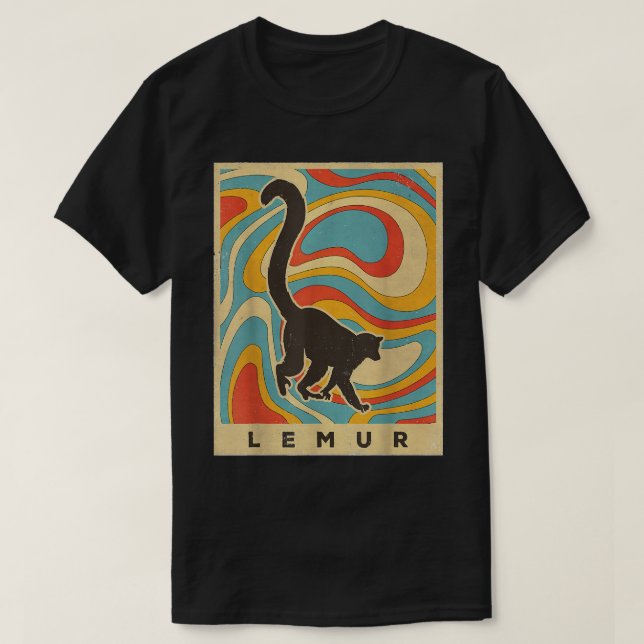 Camiseta Estilo retro animal de Lemur Lover (Diseño del anverso)