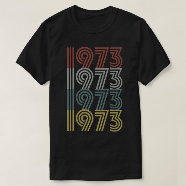 Camiseta Estilo retro de año de nacimiento de 1973 (Diseño del anverso)
