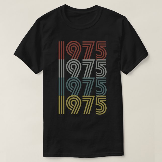 Camiseta Estilo retro de año de nacimiento de 1975 (Diseño del anverso)