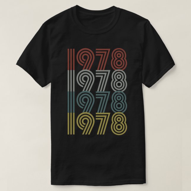 Camiseta Estilo retro de año de nacimiento de 1978 (Diseño del anverso)