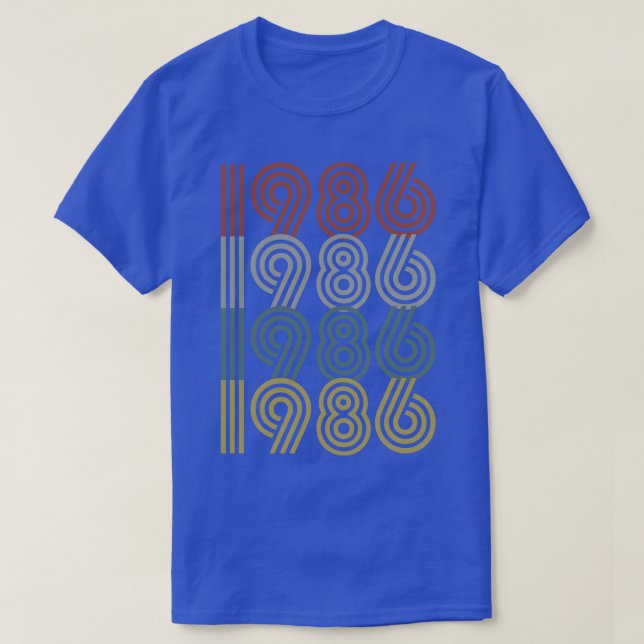 Camiseta Estilo retro de año de nacimiento de 1986 (Diseño del anverso)
