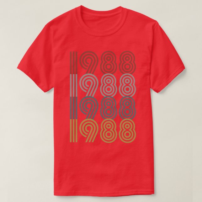 Camiseta Estilo retro de año de nacimiento de 1988 (Diseño del anverso)