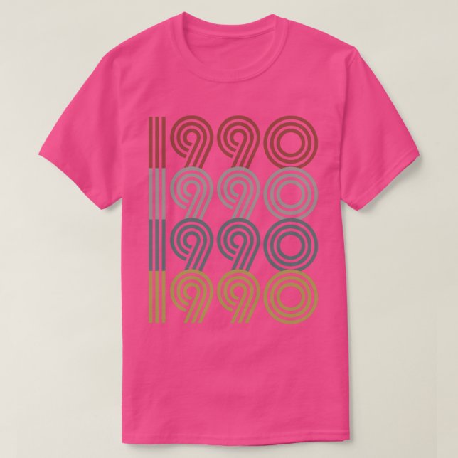 Camiseta Estilo retro de año de nacimiento de 1990 (Diseño del anverso)