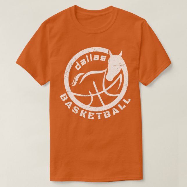 Camiseta Estilo retro de baloncesto de Dallas TShirt (Diseño del anverso)