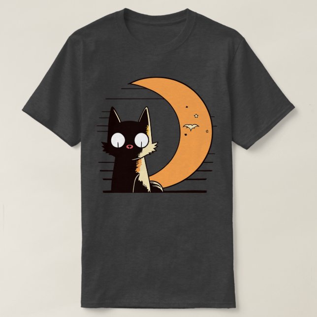 Camiseta estilo retro de brillo de media luna (Diseño del anverso)