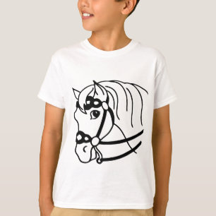 Camiseta Estilo retro de cabeza mínima de caballo Arte anim
