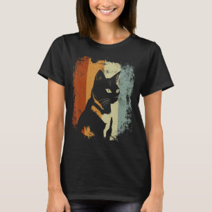Camiseta Estilo retro de gato recortado japonés