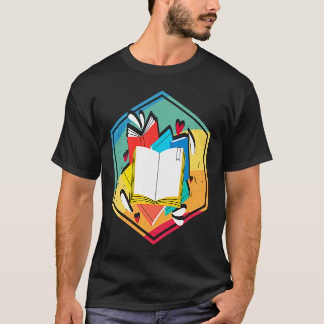 Camiseta Estilo Retro de Libros (Anverso)