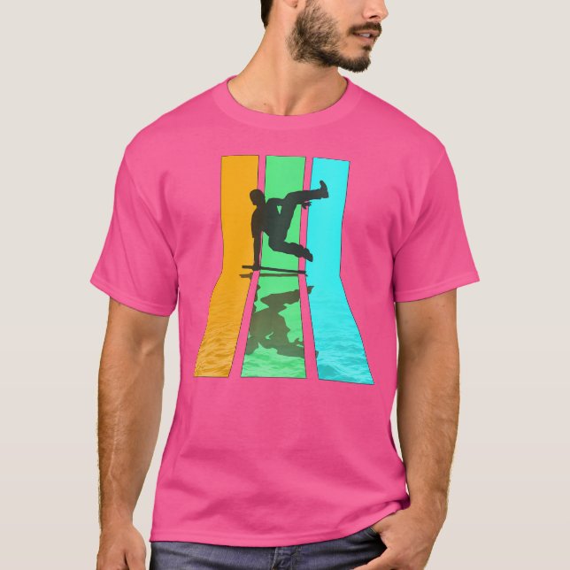 Camiseta Estilo Retro de los 80 para Parkour (Anverso)