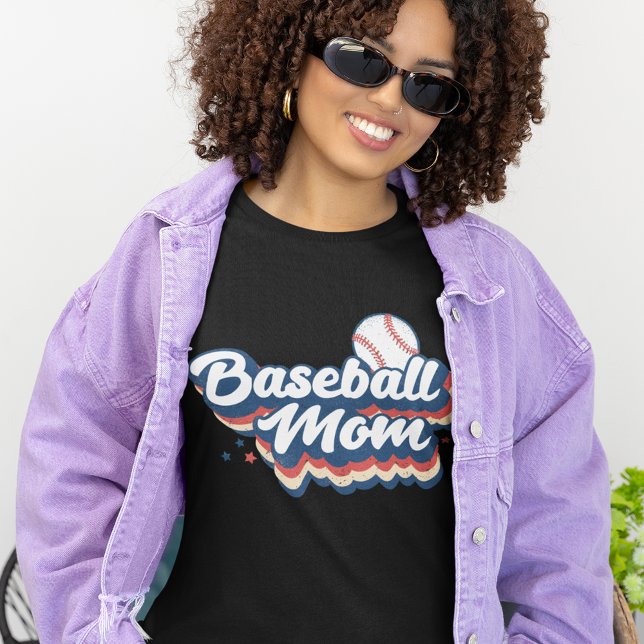 Camiseta Estilo retro de mamá de béisbol (Subido por el creador)