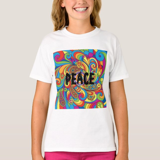 Camiseta Estilo retro de paz (Anverso)