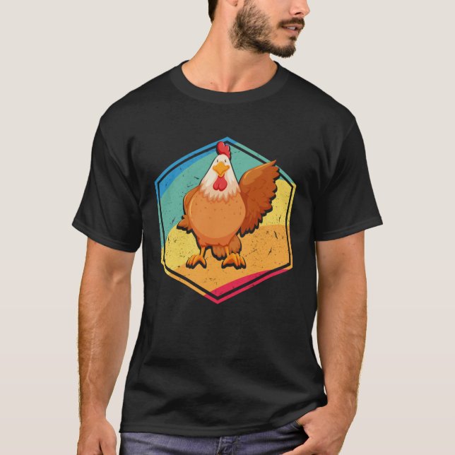 Camiseta Estilo retro de pollo (Anverso)