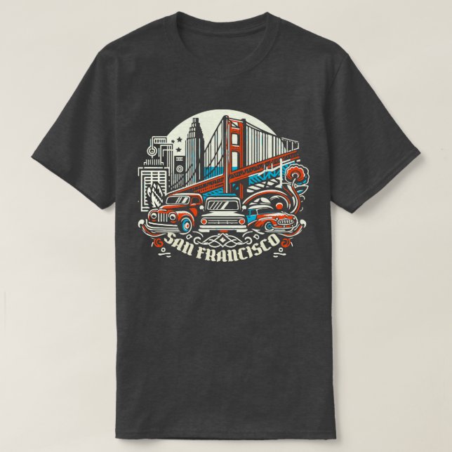 Camiseta Estilo retro de San Francisco (Diseño del anverso)