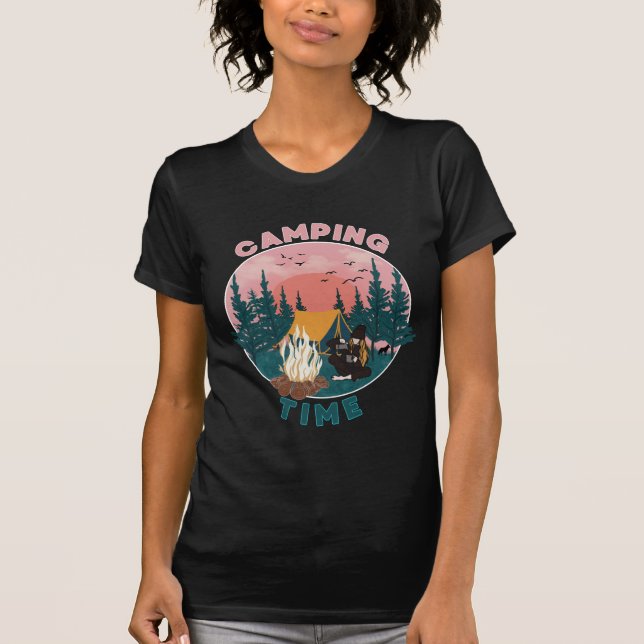 Camiseta Estilo retro de tiempo de acampada (Anverso)