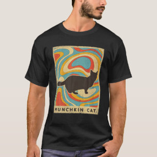 Camiseta Estilo retro del animal del gato del gato Munchkin