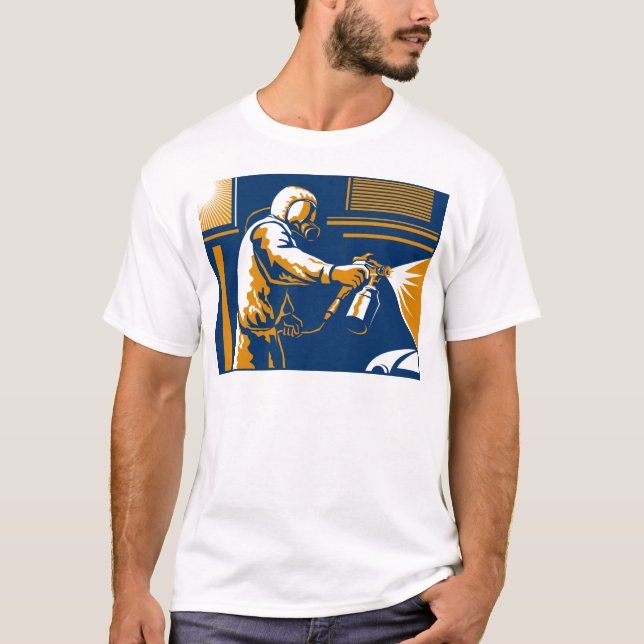 Camiseta Estilo retro del arma de aerosol de la pintura del (Anverso)