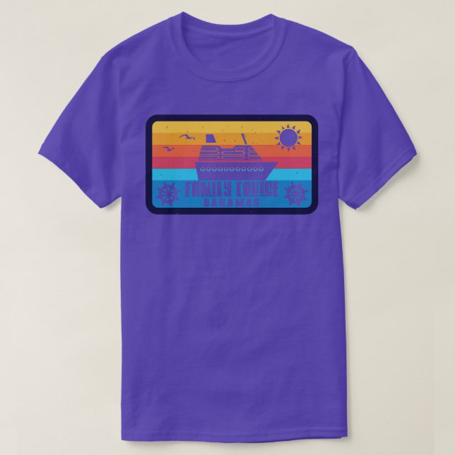 Camiseta Estilo retro del crucero familiar en Bahamas (Diseño del anverso)