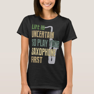 Camiseta Estilo retro del jugador saxofón