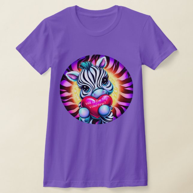 Camiseta Estilo retro dulce cebra Valentine (Distribución)
