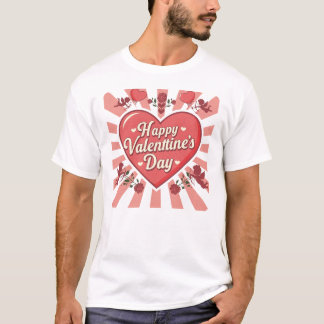 Camiseta Estilo retro Feliz Día de San Valentín gráfico