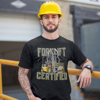 Camiseta Estilo Retro Funny Forklift Operator Forklift Cert