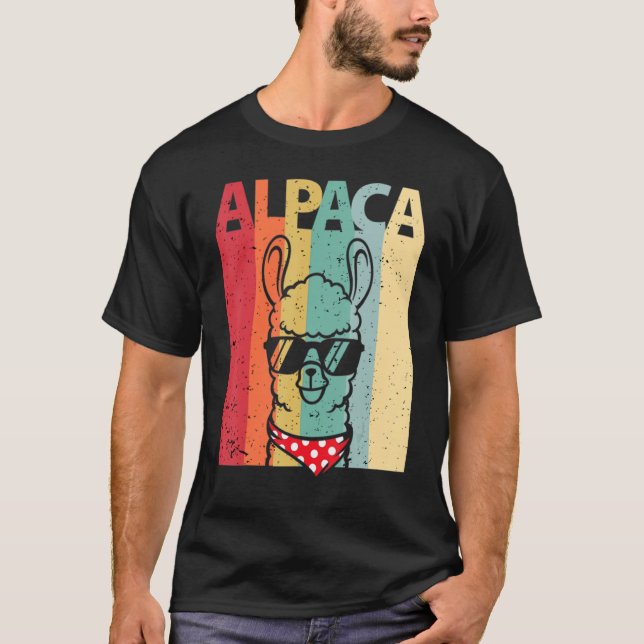 Camiseta Estilo Retro Llama moda vintage (Anverso)