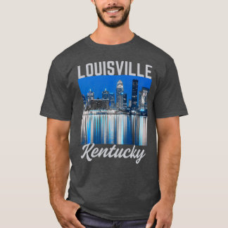 Camiseta Estilo Retro Louisville Kentucky Downtown Río Ohio