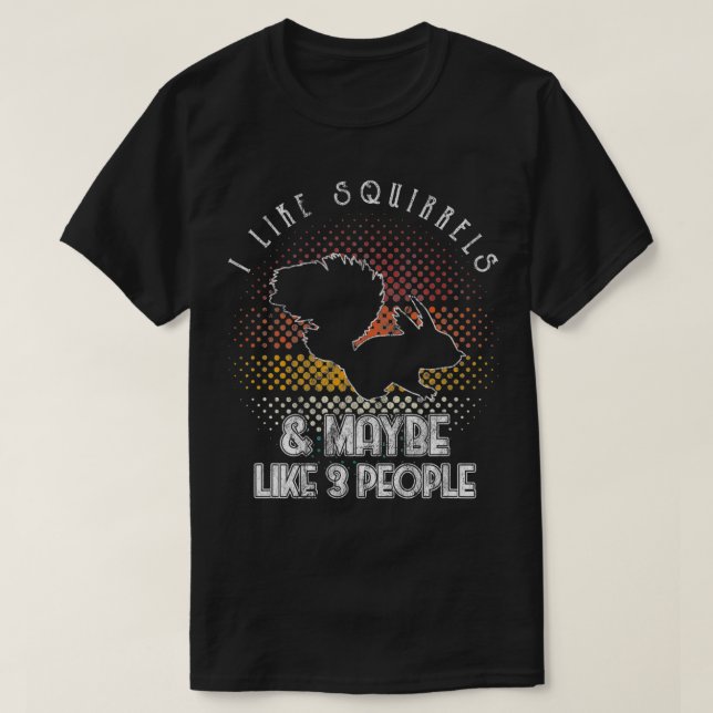 Camiseta Estilo Retro Me Gusta Las Ardillas Divertido Amant (Diseño del anverso)