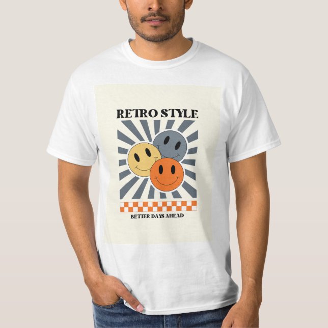 Camiseta Estilo retro naranja (Anverso)