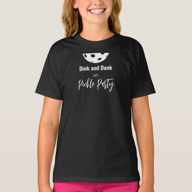 Camiseta Estilo Retro Neon Black Themed Pickleball Cumpleañ (Anverso)