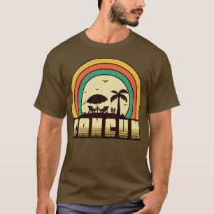Camiseta Estilo Retro Sunset de Cancun Beach