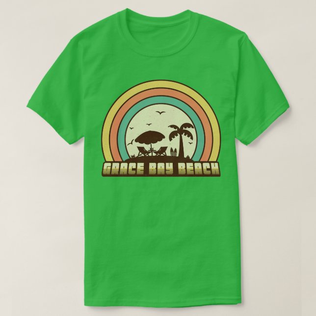 Camiseta Estilo Retro Sunset de Grace Bay Beach (Diseño del anverso)