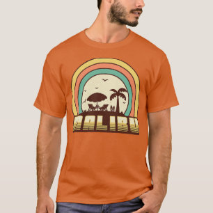 Camiseta Estilo Retro Sunset De La Playa De Malibu