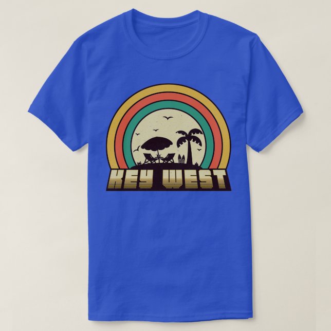 Camiseta Estilo Retro Sunset Key West Beach Vintage (Diseño del anverso)