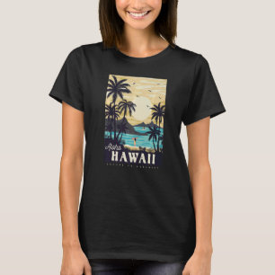 Camiseta Estilo Retro Vintage Aloha Hawái Escape al Paraíso