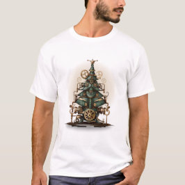 Camiseta Estilo retro vintage del árbol de Navidad Steampun