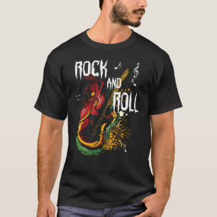 Camiseta Estilo retro vintage guitarra rock & Roll Music A 