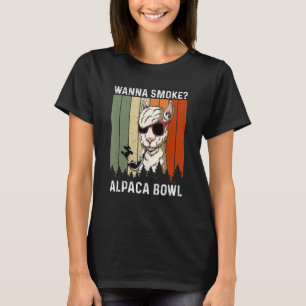 Camiseta Estilo retro vintage Llama Wanna Smoke Alpaca Bowl