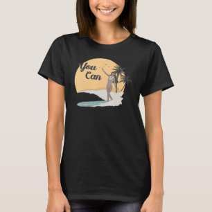 Camiseta Estilo retro vintage Palm Tree Wave Summer Chica