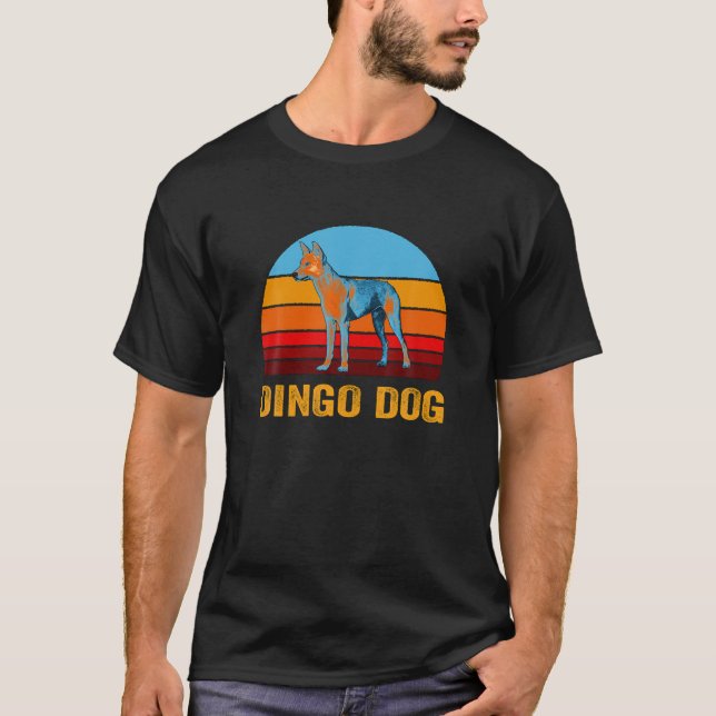 Camiseta Estilo retro vintage Sunset Dingo Dog (Anverso)