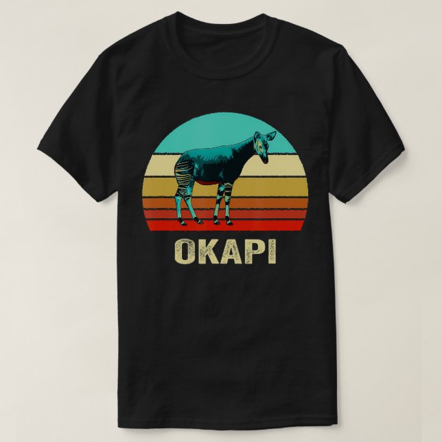 Camiseta Estilo retro vintage Sunset Okapi (Diseño del anverso)