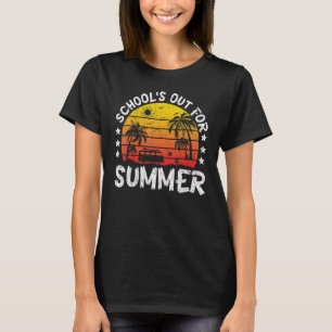 Camiseta Estilo Retro Vintage Verano La Escuela Terminó Par