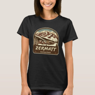 Camiseta Estilo retro Zermatt Suiza al aire libre