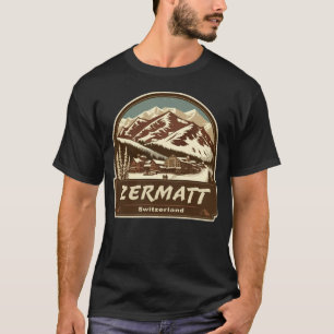 Camiseta Estilo retro Zermatt Suiza exterior