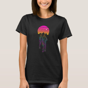 Camiseta Estilo Rocket Sunset Synthwave Retro 80