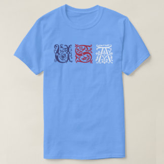 Camiseta Estilo siglo XVI - letras decorativas EE. UU.